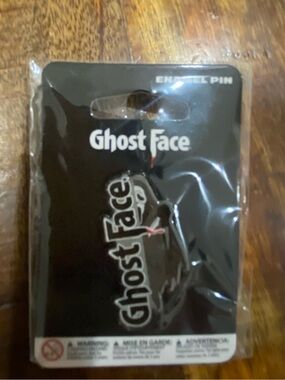 Ghost Face Enamel Pin - Black & White